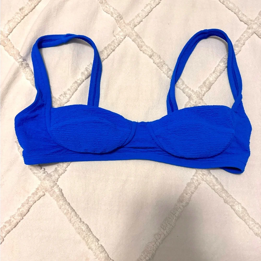 Gianni Bini Royal Blue Textured Bikini Top